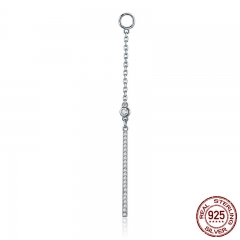 Popular 925 Sterling Silver Geometric Circle & T bar Long Drop Earrings for Women Fashion Sterling Silver Jewelry SCE081 EARR-0163