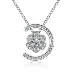 Stunning Silver Color Elegant Sunflower with AAA Zircon Necklaces & Pendants Jewelry YIN061 FASH-0109