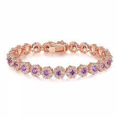 New Hot Sale Luxury Fashion Rose Gold Color Women Bracelet Wedding Jewelry Wholesale JIB080 FASH-0095