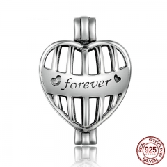 High Quality 925 Sterling Silver Forever Heart Cage Pendant Fit Chain Necklaces for Women Authentic Silver Jewelry SCP001 CASE-0001