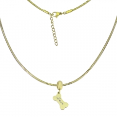 collar de eslabones cubanos chapado en oro de acero inoxidable para mujer  PSS266
