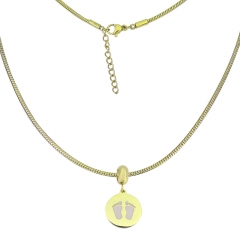 collar de eslabones cubanos chapado en oro de acero inoxidable para mujer  PSS243
