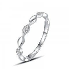 Anillos de diamantes de joyería de plata esterlina 925 para mujer   J1241