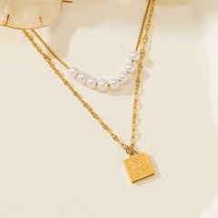 Joyas chapadas en oro Collar en Acero Quirúrgico NS-1447