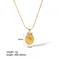 Joyas chapadas en oro Collar en Acero Quirúrgico NS-1484