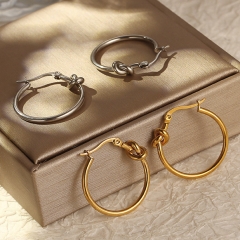 Pendientes llamativos de lujo para mujer chapados en oro de acero inoxidable   ES-2958