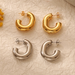 Pendientes llamativos de lujo para mujer chapados en oro de acero inoxidable   ES-2953