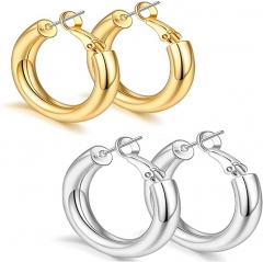 Pendientes llamativos de lujo para mujer chapados en oro de acero inoxidable   ES-2937