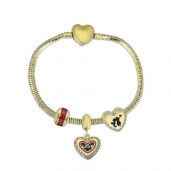 Brazalete de charms chapen oro de corazón de acero inoxidable para mujeres XK3522
