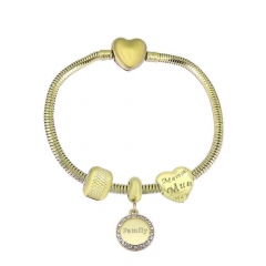 Brazalete de charms chapen oro de corazón de acero inoxidable para mujeres XK3543
