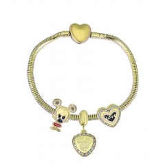 Brazalete de charms chapen oro de corazón de acero inoxidable para mujeres XK3488