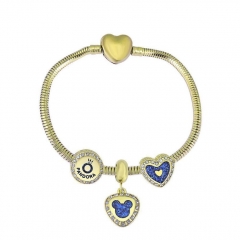Brazalete de charms chapen oro de corazón de acero inoxidable para mujeres XK3498