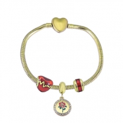Brazalete de charms chapen oro de corazón de acero inoxidable para mujeres XK3546
