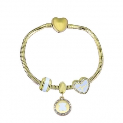 Brazalete de charms chapen oro de corazón de acero inoxidable para mujeres XK3548
