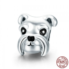 100% 925 Sterling Silver Lovely Animal Schnauzer Dog Charm Beads fit Women Charm Bracelets & Necklaces DIY Jewelry SCC835 CHARM-0880