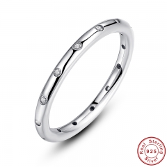 Valentine's Day Deals 925 Sterling Silver Droplets Stackable Finger Classic Ring for Women Wedding Fine Jewelry PA7132 RING-0029
