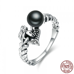 New Trendy 100% 925 Sterling Silver Spirit of Ocean Romantic Legend Finger Ring Women Wedding Engagement Jewelry SCR360 RING-0396
