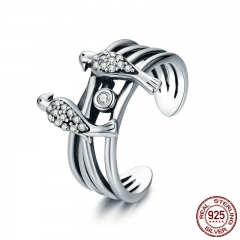 New Collection 925 Sterling Silver Magpie Family Story Finger Rings for Women Sterling Silver Jewelry Gift for Mom SCR325 RING-0377