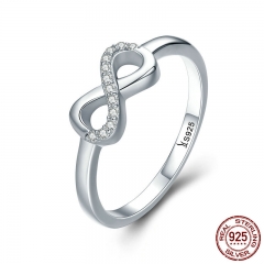 Hot Sale 100% 925 Sterling Silver Forever Infinity Love Finger Rings for Women Wedding Anniversary Jewelry Anel SCR332 RING-0371