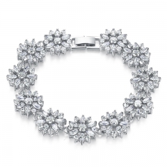 HOT Snow Flower Color Bracelet Jewelry for Women Tennis Bracelet Bangle Gift for Christmas JIB008 FASH-0039