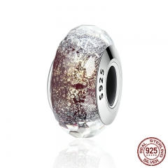 High Quality 925 Sterling Silver European Pattern Murano Glass Charm Beads fit Women Bracelets & Bangles Jewelry SCZ061 CHARM-1028