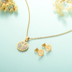 Fabricación de joyas para damas, Conjunto de joyas de acero inoxidable 18k Gold Jewelry Wholesale XXXS-0227