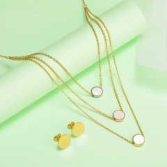 nuevo conjunto de joyas de oro para mujer de acero inoxidable  XXXS-0389