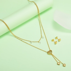 nuevo conjunto de joyas de oro para mujer de acero inoxidable  XXXS-0439
