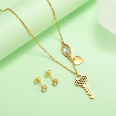 nuevo conjunto de joyas de oro para mujer de acero inoxidable  XXXS-0428