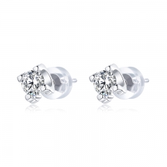 aretes de diamantes de imitación de diseñador de plata esterlina SCE974