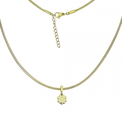 collar de eslabones cubanos de oro de mujer de acero inoxidable  PSS157