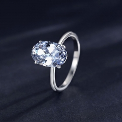 Zirconia cúbica 925 Anillos de diamantes de boda de compromiso de joyería de plata esterlina para mujeres RING-0502