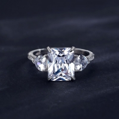 Zirconia cúbica 925 Anillos de diamantes de boda de compromiso de joyería de plata esterlina para mujeres RING-0508