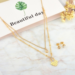 Conjunto de joyas chapadas en oro de acero inoxidable de moda para mujer XXXS-0529