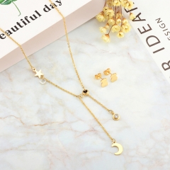 Conjunto de joyas chapadas en oro de acero inoxidable de moda para mujer XXXS-0535