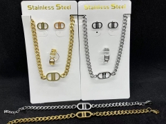 popular cubic zirconia brass charm stainless steel jewelry set  XXXS-0722