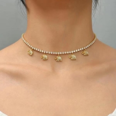 Collar con colgante de perlas de latón  TTTN-0222
