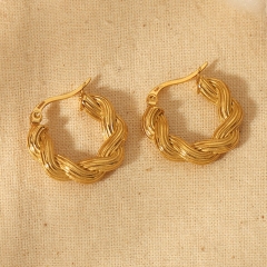 moda Pendientes Joyas de acero inoxidable chapadas en oro ES-2487