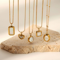 Joyas chapadas en oro Collar en Acero Quirúrgico NS-1483