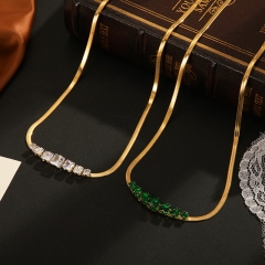 Joyas chapadas en oro Collar en Acero Quirúrgico NS-1459