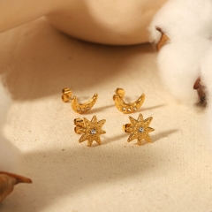 moda Pendientes Joyas de acero inoxidable chapadas en oro ES-2486