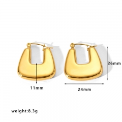 moda Pendientes Joyas de acero inoxidable chapadas en oro ES-2535G