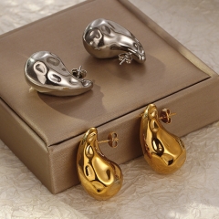 Pendientes llamativos de lujo para mujer chapados en oro de acero inoxidable   ES-2944