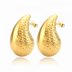 Pendientes llamativos de lujo para mujer chapados en oro de acero inoxidable   ES-2943G