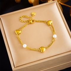 pulsera de acero inoxidable de oro joyería de mujer  BS-2593