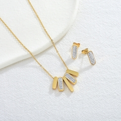 Conjunto de joyas y collar chapado en oro de 18 quilates para mujer  STAO-3948