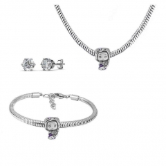 Conjunto joyas con pendientes para pulseras collar de acero inoxidable PDS230