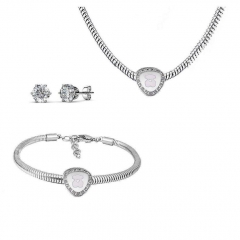 Conjunto joyas con pendientes para pulseras collar de acero inoxidable PDS204