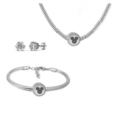 Conjunto joyas con pendientes para pulseras collar de acero inoxidable PDS234