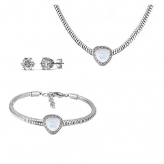 Conjunto joyas con pendientes para pulseras collar de acero inoxidable PDS203